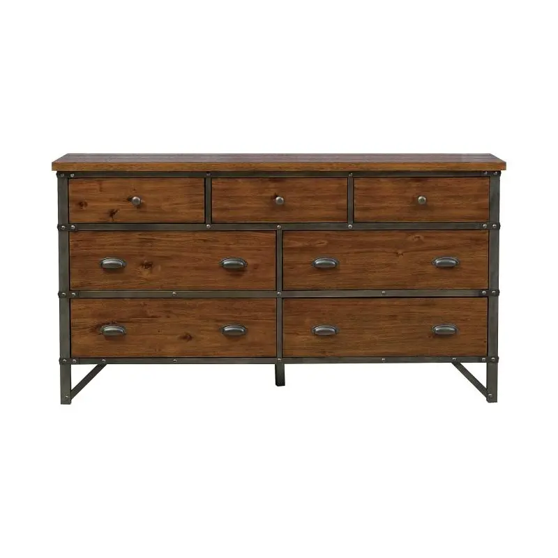 Holverson Dresser in Rustic Brown & Gunmetal 1715-5