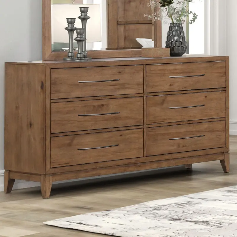 Shaker Lakes - 6 Drawer Dresser - Brown