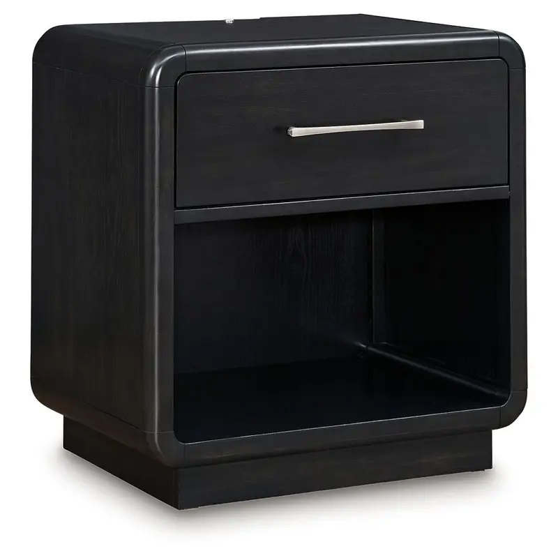 Rowanbeck - One Drawer Night Stand - Black