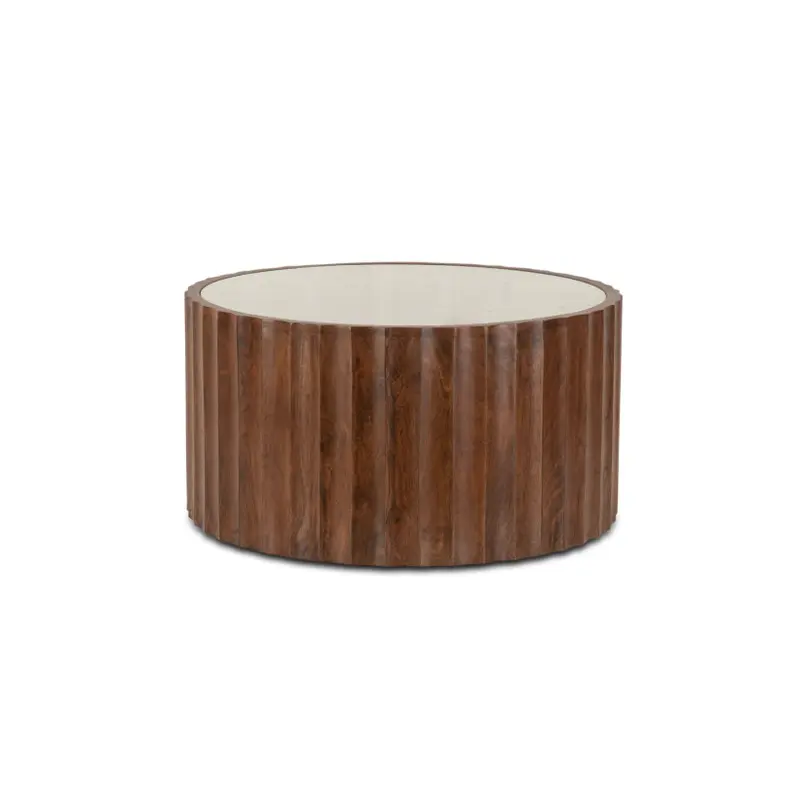 Willow 35" White Marble Round Coffee Table