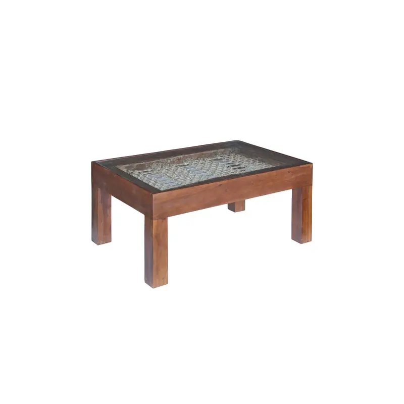 Wooden Jali Window Coffee Table 30"