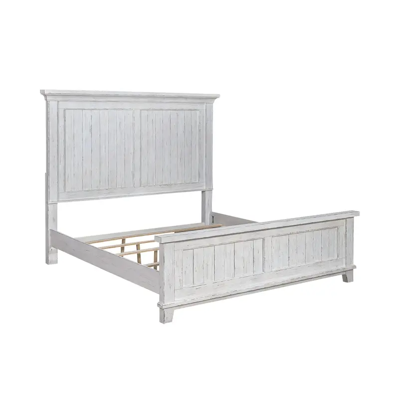 River Place - California King Panel Bed Rails - Riverstone White & Tobacco