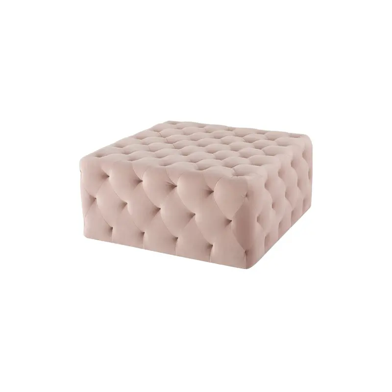 Tufty Velvet Upholstered Square Ottoman 38"