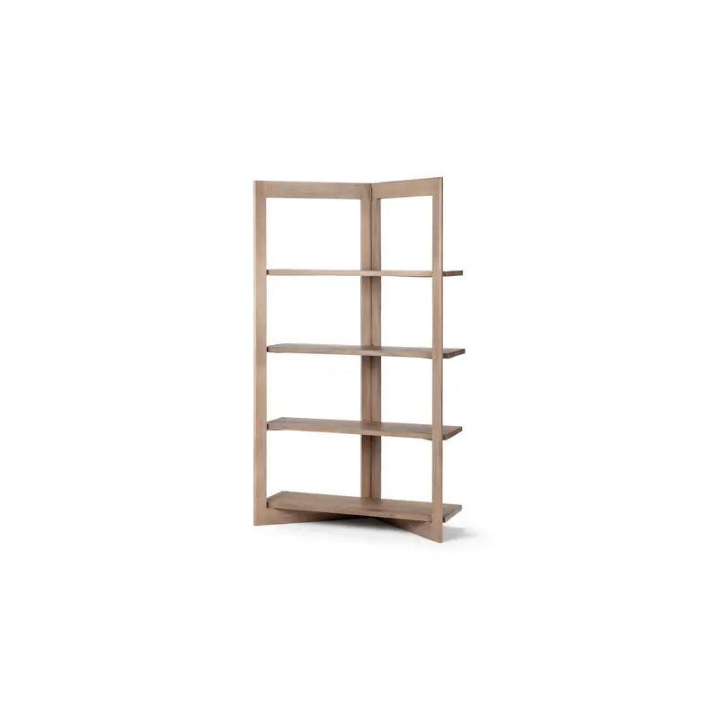 Turnbull Light Brown Wood Four Shelf Shelving Unit