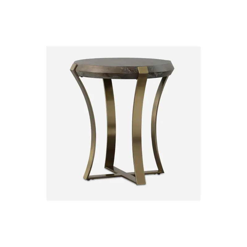 Unite Brass Leg Wood Side Table