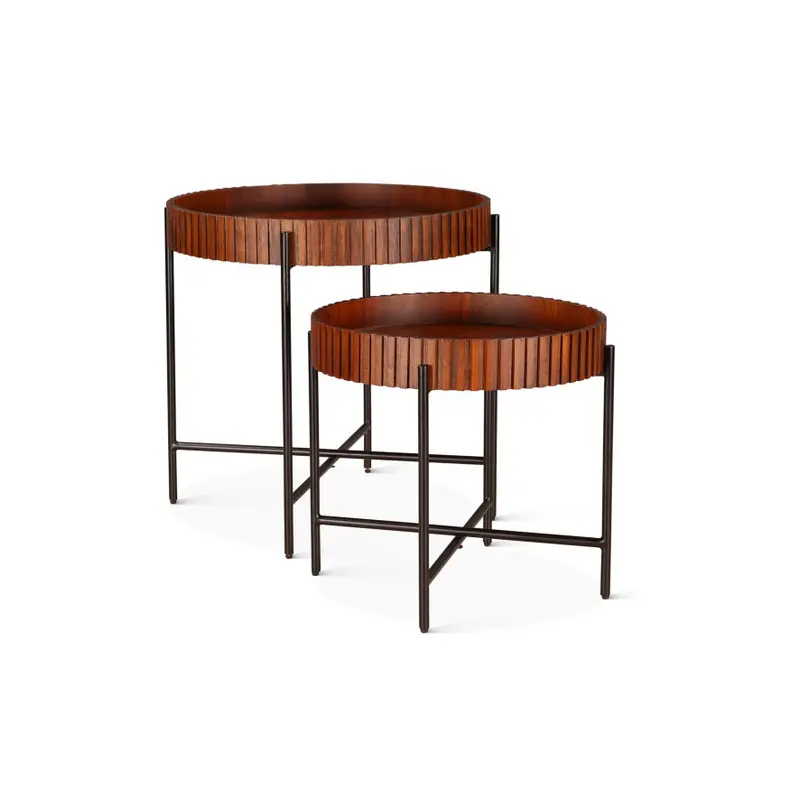Valor 29" Nesting Tray Tables in Pecan Brown
