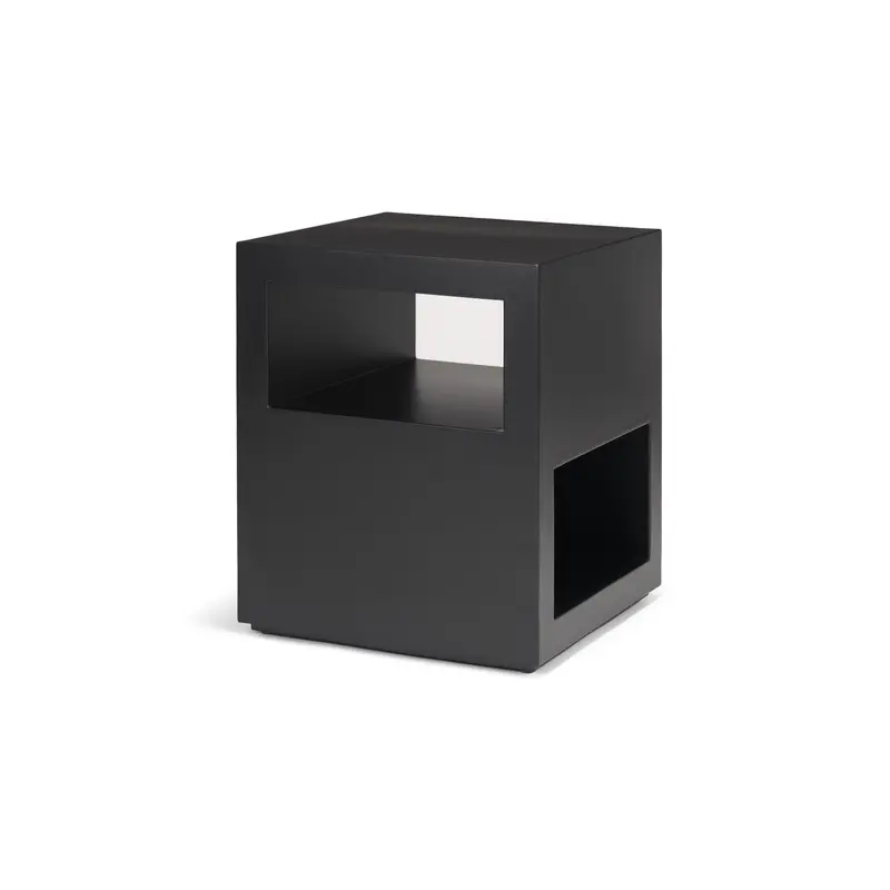Vondra Matte Black Metal w/ Open Shelves Side table