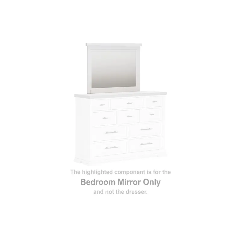 Ashbryn - Bedroom Mirror - White / Natural