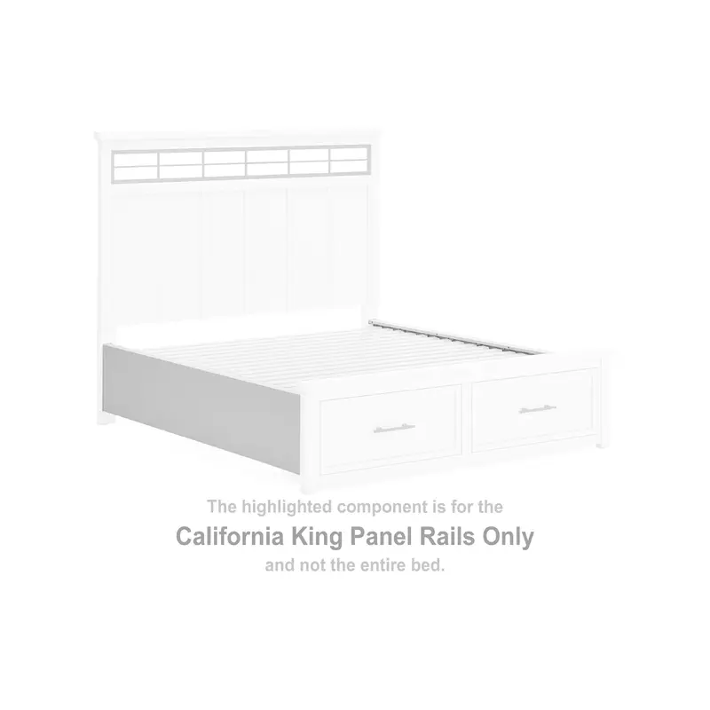 Ashbryn - California King Panel Rails - White / Natural