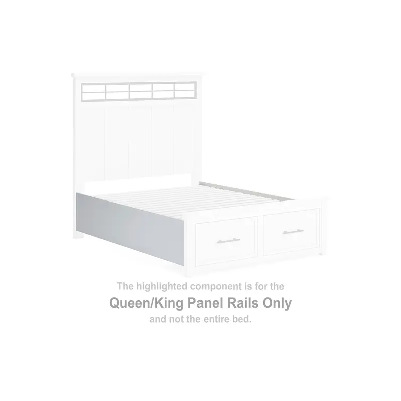 Ashbryn - Queen/King Panel Rails - White / Natural