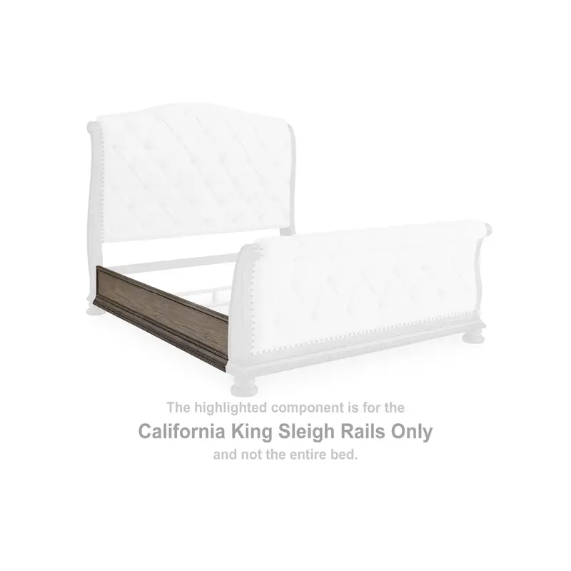 Ardenfield - California King Sleigh Rails - Light Brown