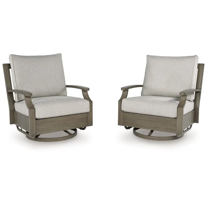 Rainier Ranch - Swivel Glider Chair With Cushion - Brown / Beige