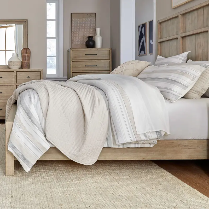 Proximity Place - California King Panel/Poster Bed Rails - Barley Buff