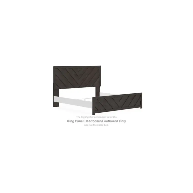 Prendonea - King Panel Headboard/Footboard - Charcoal