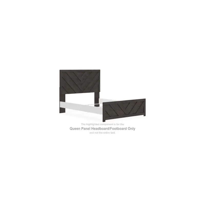 Prendonea - Queen Panel Headboard/Footboard - Charcoal