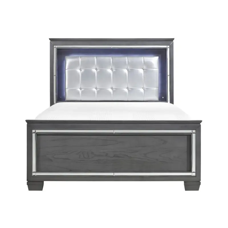 Allura Queen Panel Bed in Gray 1916GY-1*