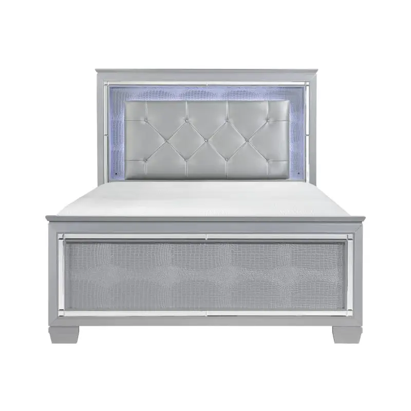Allura Queen Panel Bed in Silver 1916-1*