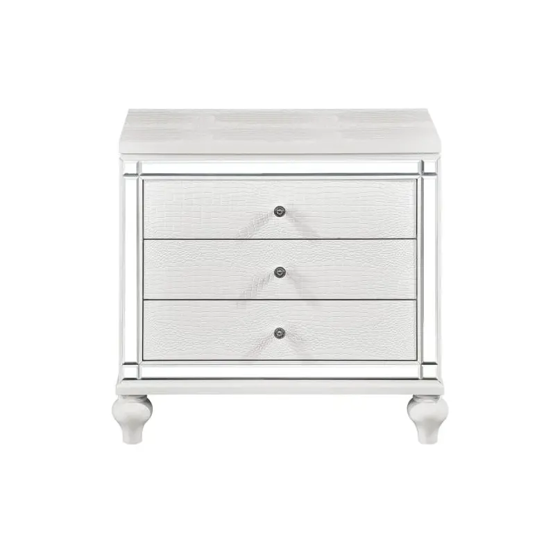 Alonza 3 Drawer Nightstand in White 1845-4