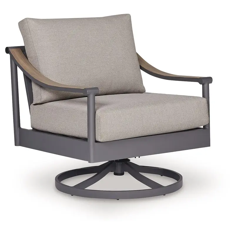 Ocean Beach - Swivel Lounge With Cushion - Gray