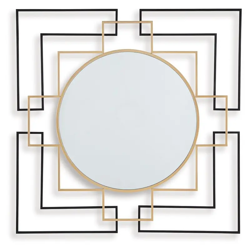 Oceanal - Accent Mirror - Black / Gold Finish