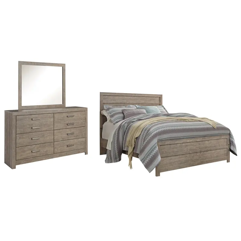 Culverbach Queen Panel Bed with Mirrored Dresser