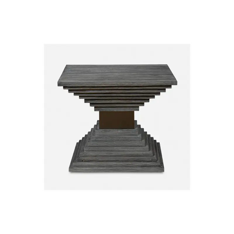 Andes Wooden Geometric Accent Table