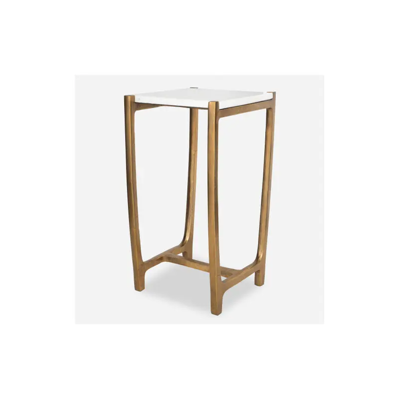 Affinity White Marble Accent Table