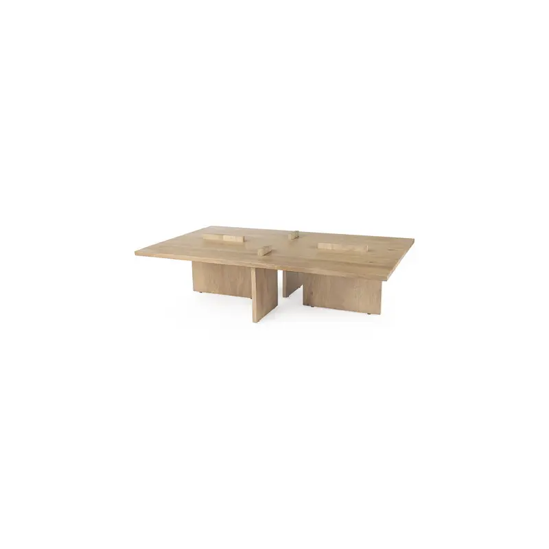 Aida Rectangular Light Brown Wood Coffee Table