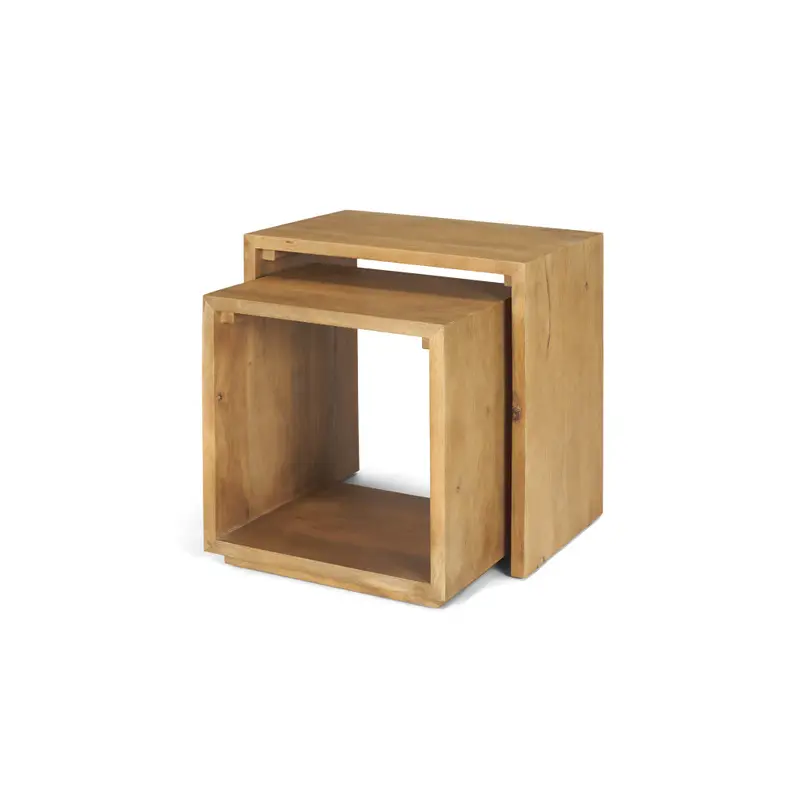 Alanna Set of 2 Brown Wood Nesting Accent Tables