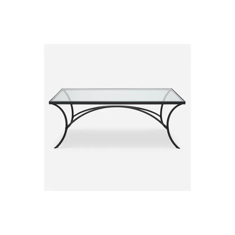 Alayna Black Metal & Glass Coffee Table