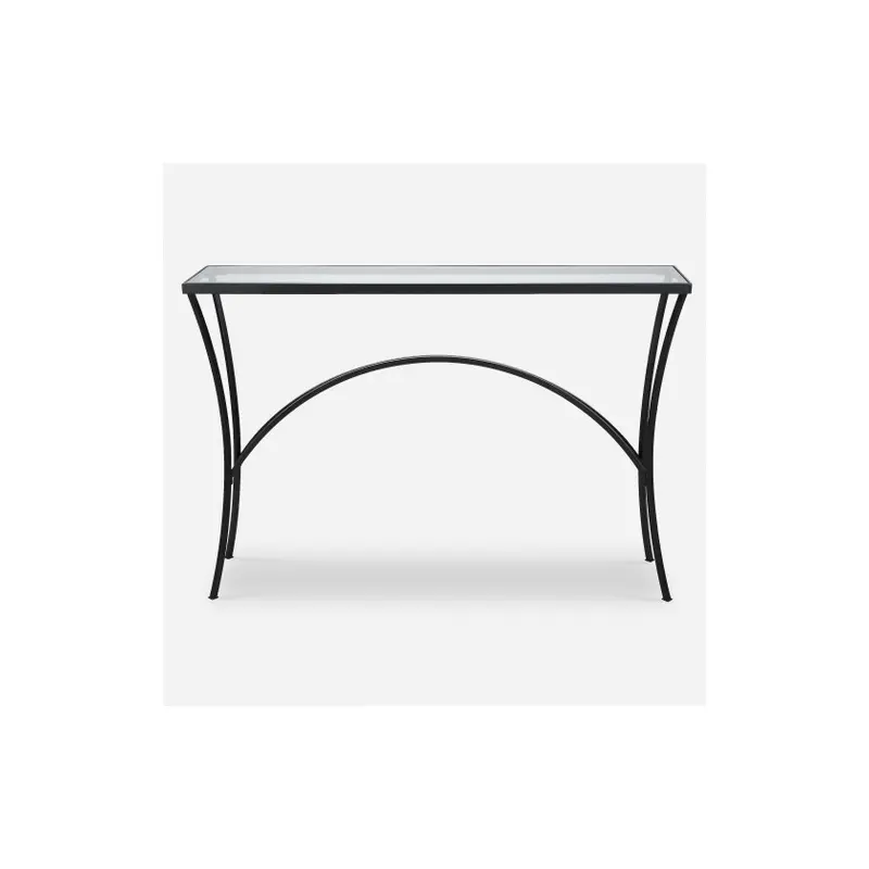 Alayna Black Metal & Glass Console Table