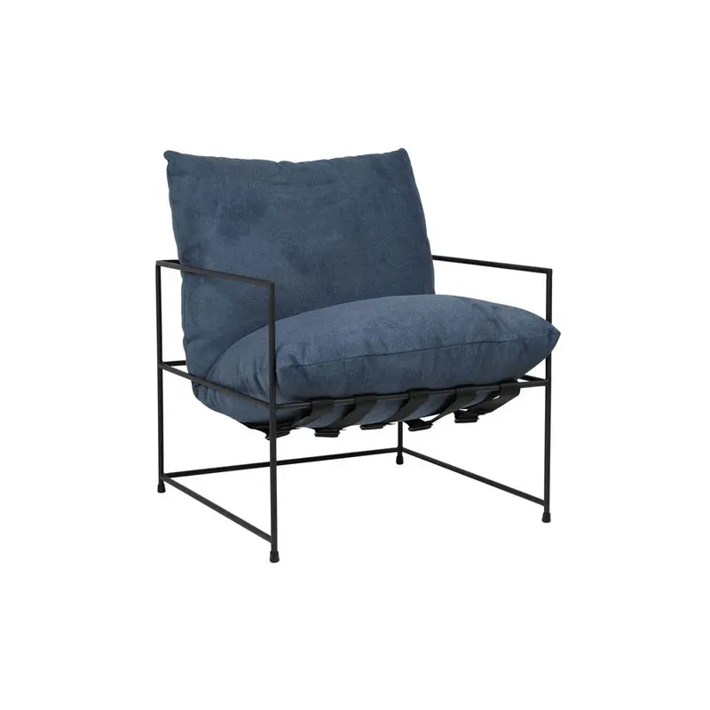 Alice Blue Fabric Upholstered Modern Arm Chair