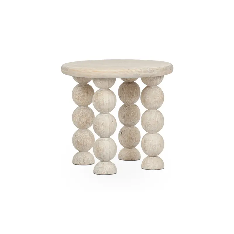 Adir Solid Wood Round End Table