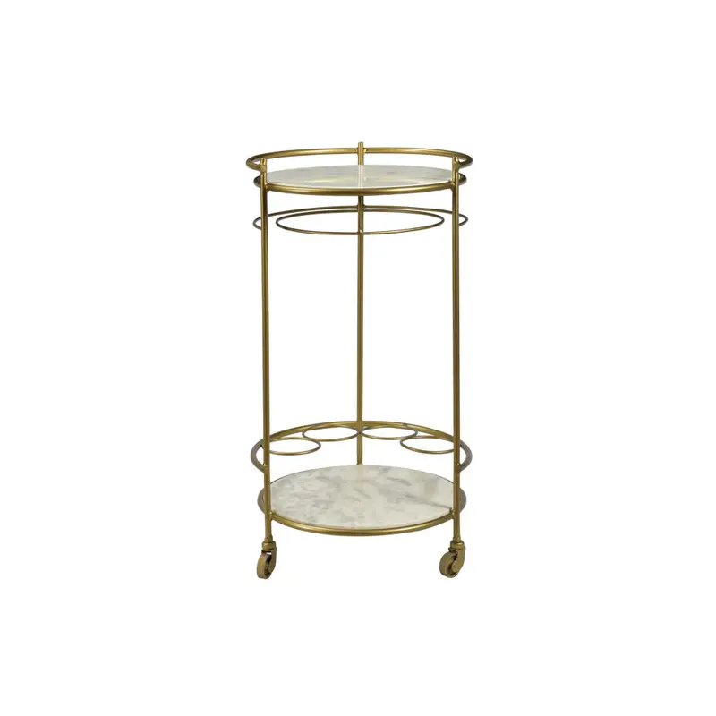 Yancy Marble and Antique Brass Bar Cart