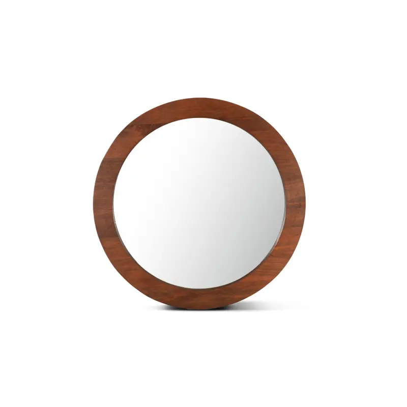 Zoey Contemporary Solid Wood Round Mirror 42"