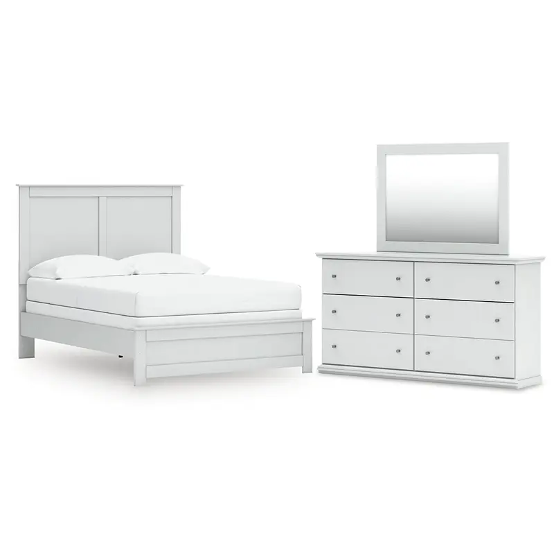 Bostwick Shoals Full Panel Bed with Mirrored Dresser