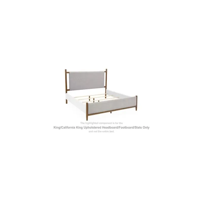 Lyncott - King/California King Upholstered Headboard/Footboard/Slats - Gray / Brown