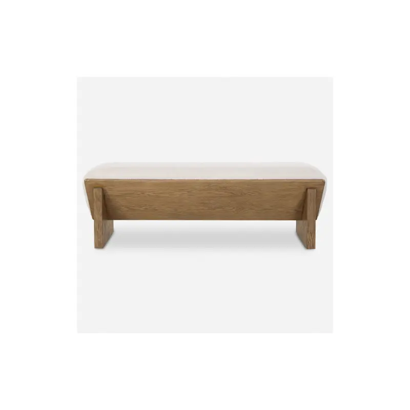 Wedged Ivory Fabric Bench
