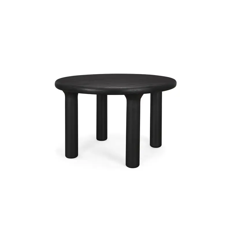 Soma Textured Black Acacia Wood Round Dining Table