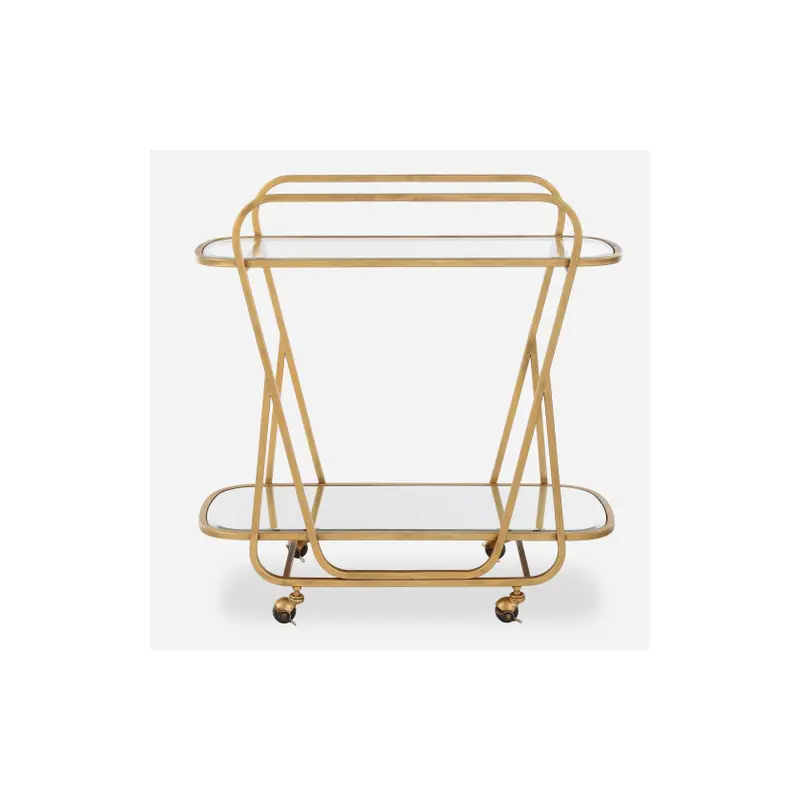 Swain Brass Serving Cart