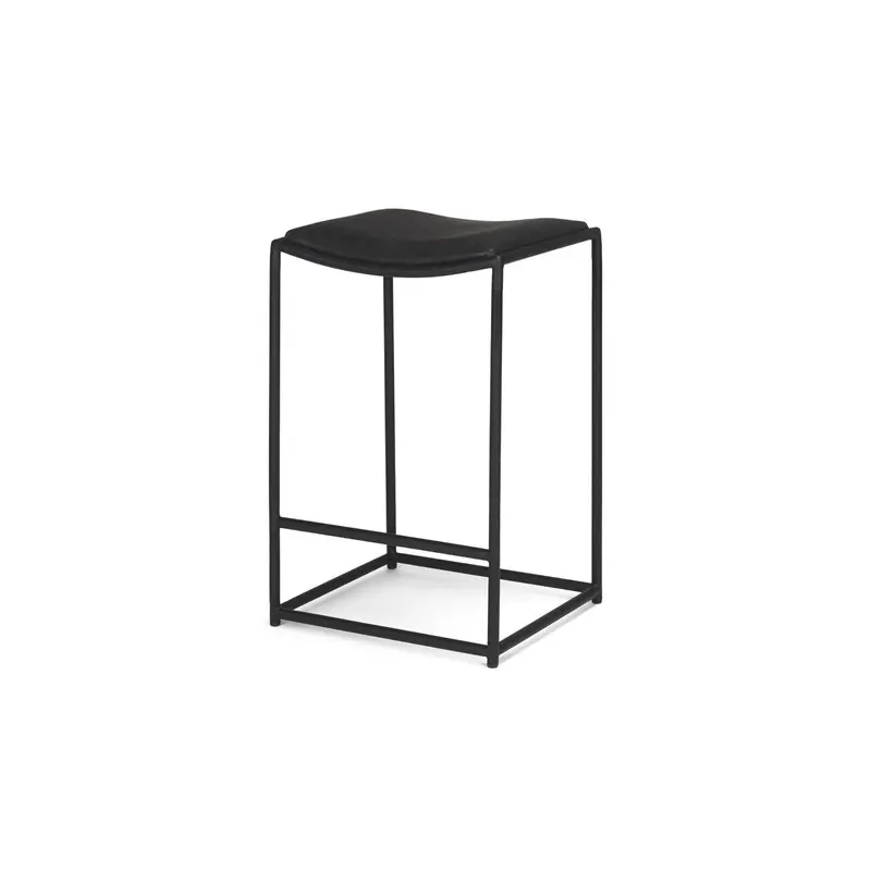 Taniel Black Leather w/ Black Metal Counter Stool