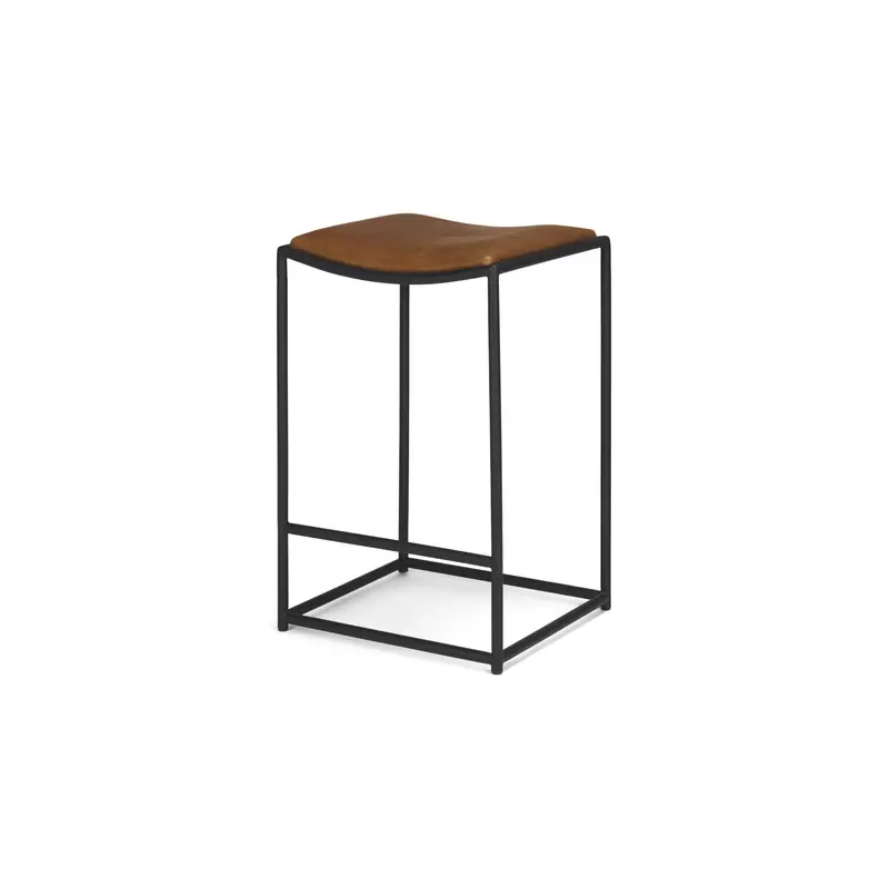Taniel Brown Leather w/ Black Metal Counter Stool