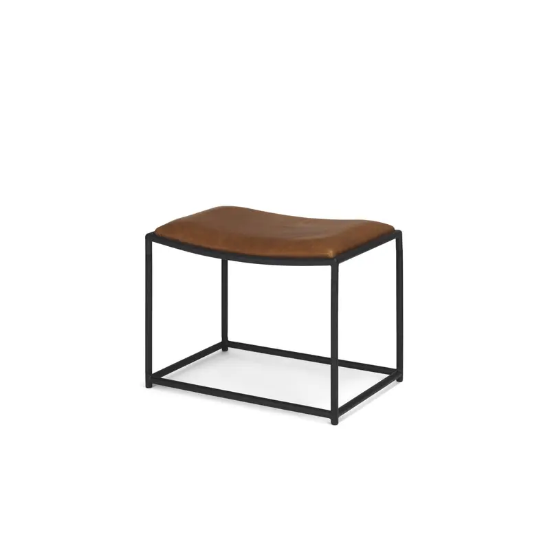 Taniel Brown Leather w/ Black Metal Stool