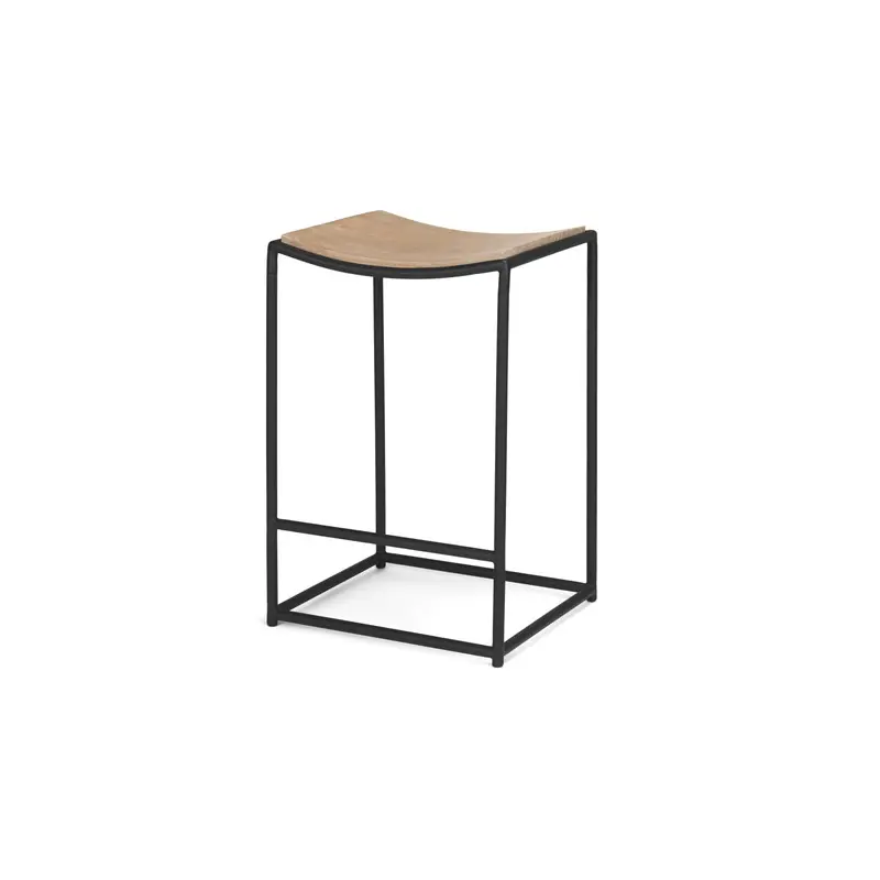 Taniel Light Brown Wood w/ Black Metal Counter Stool