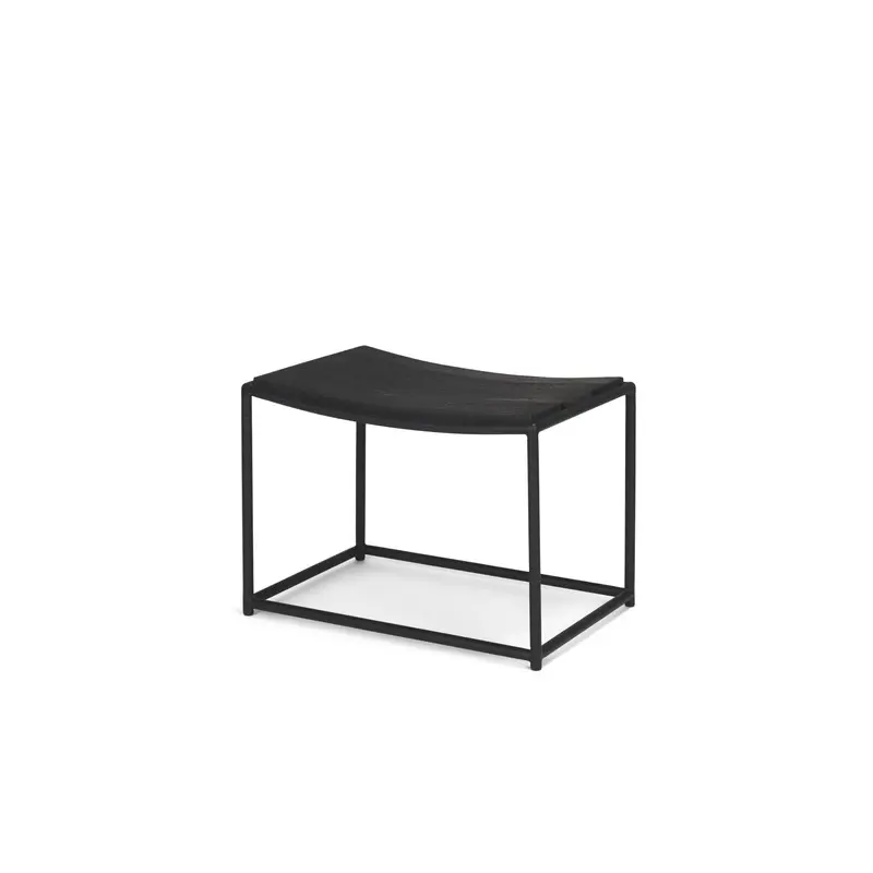 Taniel Textured Black Wood w/ Black Metal Stool