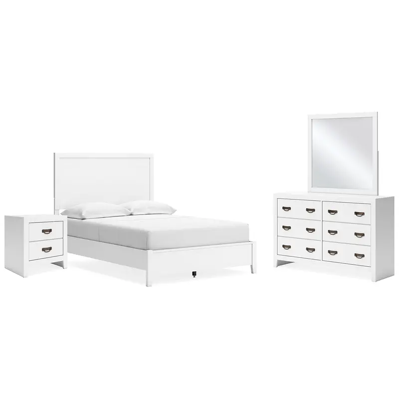 Binterglen Full Panel Bed with Mirrored Dresser and Nightstand