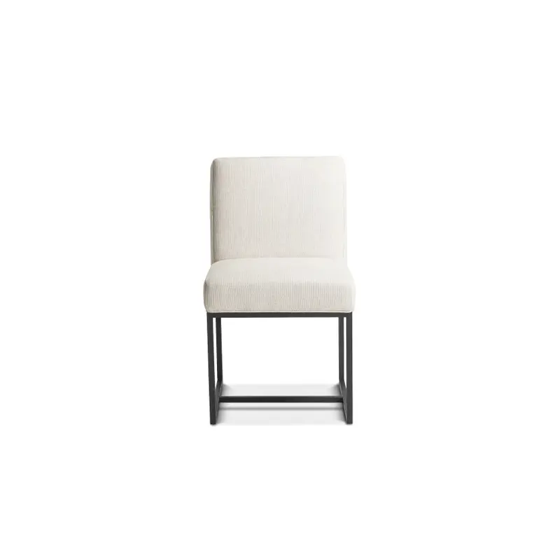 Renegade 20" Upholstered Dining Chair in Off White Linen with Antique Zinc Legs