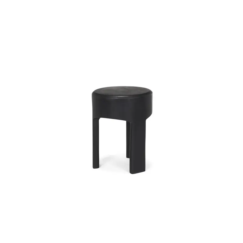 Riya Solid Black Wooden Stool