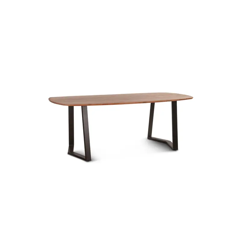 Salerno Acacia Wood and Iron Dining Table Natural 82"