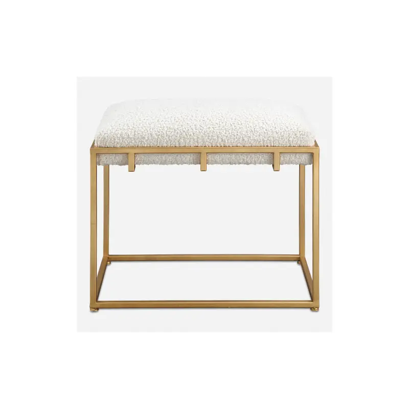 Paradox Small Gold & White Shearling Bench